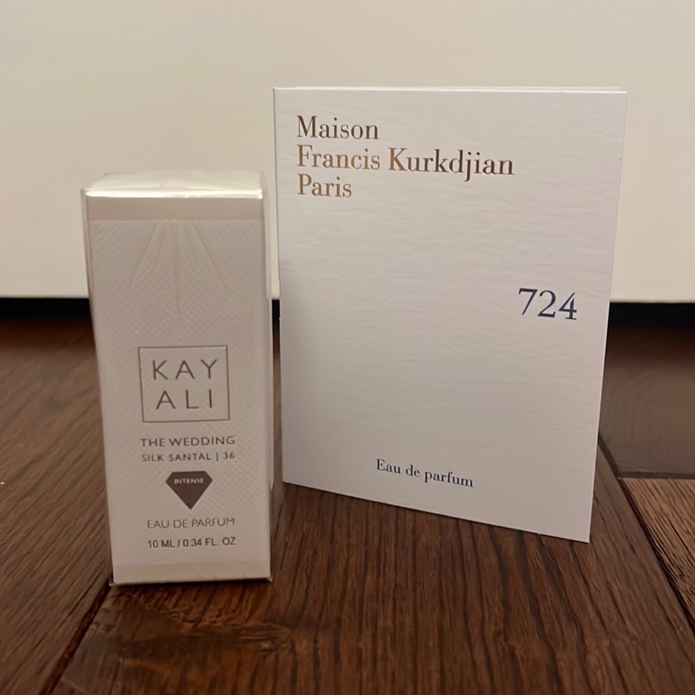 **SOLD** Kayali wedding silk santal perfume and Maison Francis Kurkdjian 724
